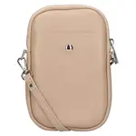 Dámská kožená kabelka na mobil a doklady Italia Monea - béžová