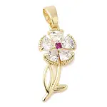 Brass Micro Pave Cubic Zirconia Pendants