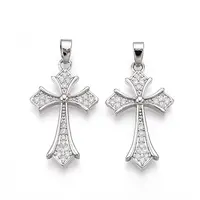 Brass Micro Pave Cubic Zirconia Pendants