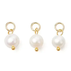 Natural Cultured Freshwater Pearl Two Sides Polished Charms