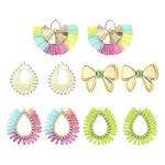 10Pcs 5 Styles Alloy with Paper Pendants