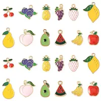 24Pcs 12 Styles Alloy Enamel Pendants