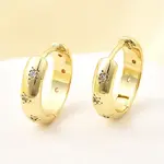 Brass Micro Pave Clear Cubic Zirconia Hoop Earrings
