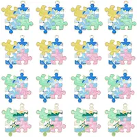 24Pcs 4 Colors Golden Plated Alloy Enamel Pendants