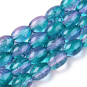 Transparent Crackle Glass Beads Strands