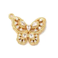 Brass Micro Pave Cubic Zirconia Pendants