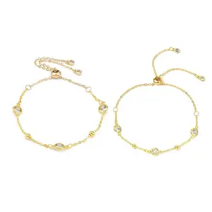 Brass Cable Chains Slider Bracelets