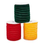 3 Rolls 3 Colors Single Face Velvet Ribbon