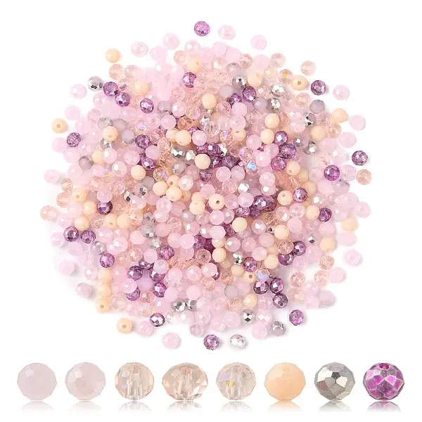 500Pcs Electroplat Opaque Glass Beads