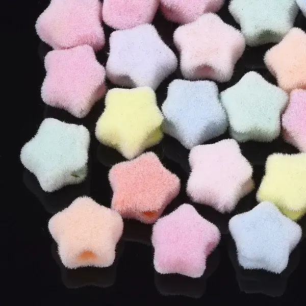 Flocky Acrylic Beads