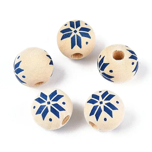 Christmas Spray Painted Schima Wood Beads