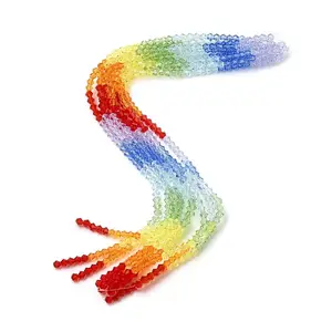 Transparent Gradient Color Glass Beads Strands