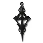 Jet Rhinestone Cross Pendant with Black Enamel