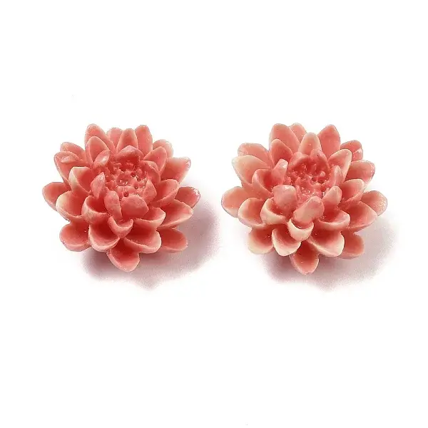 Synthetic Coral Dyed Carved Beads