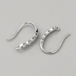 Brass Micro Pave Clear Cubic Zirconia Earring Hooks