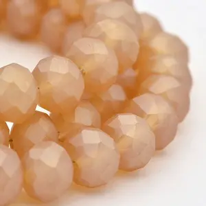 Full Rainbow Plated Faceted Rondelle Glass Beads Strands