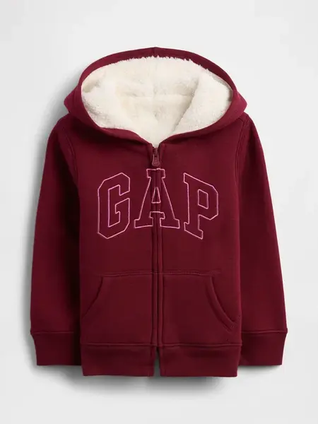 GAP Baby zateplená mikina Logo Sherpa - Holky