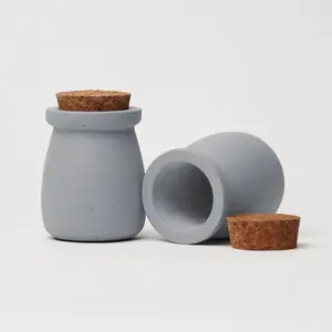 ODLITO Betonová dóza – Nefertiti – šedá – 8 cm – 2ks