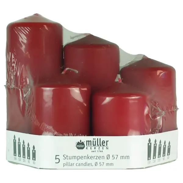 Súprava sviečok  5 ks karmínová
