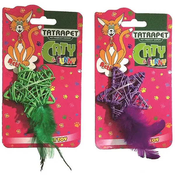Hračka pre mačky hviezda s perím 13 cm Caty&Funny  584.42