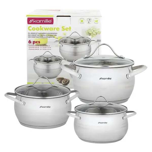 Sada hrnců 6-dílná (2.1l, 3.7l, 6.1L)