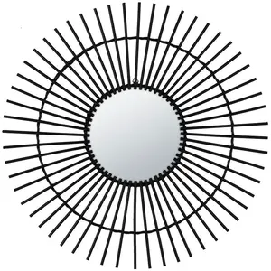 Nástěnné zrcadlo Birma pr. 50 cm černé