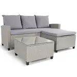 Zahradní sestava z umělého ratanu Skipper šedá
