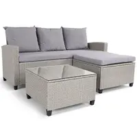 Zahradní sestava z umělého ratanu Skipper šedá