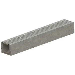 Odvodňovací žlab betonový, pozinkovaná mříž 12,5x14x100 cm