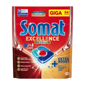 Somat Excellence Premium 5 in 1 kapsle do myčky nádobí 54 ks