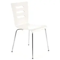 Stolička K155 kov/drevo biela 46x47x85