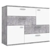 Komoda Skive svetlý betón/biely