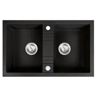 Dřez granitový 2k. 48/78. černá  DRGM2/48/78BA