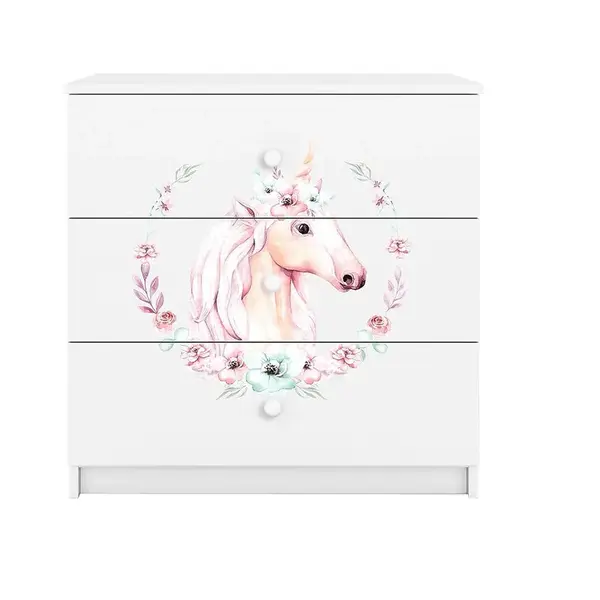 Dětská komoda Babydreams bílá - Kůň