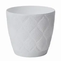 Kvetináč Flow Petit 19 s podmiskou biely