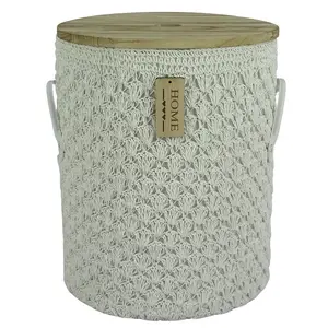 Okrúhly háčkovaný košík XXL Ø40 cm v49,5 cm