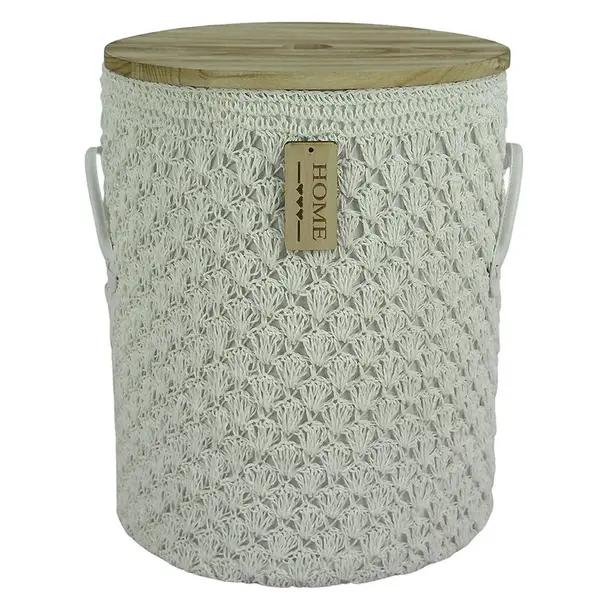 Okrúhly háčkovaný košík XXL Ø40 cm v49,5 cm