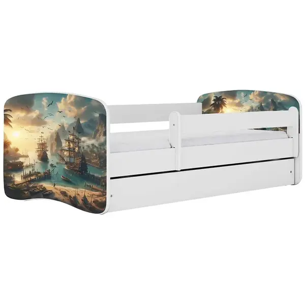 Dětská postel Babydreams+SZ+M bílá 70x140 Loď