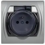 L 7LGPB-1ZD Zásuvka vodeodolná strieborná