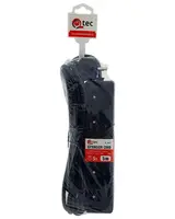 Predlžovací kábel Q-365f 5x z/u 5m čierny