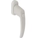 Okenná kľučka s uzamykateľným tlačidlom Pluton biela