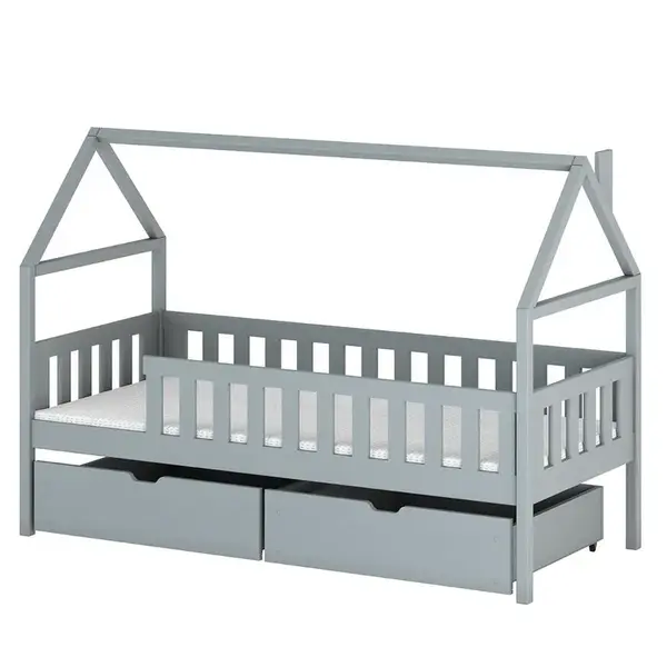 Posteľ Domček Domi 80x160 sivá