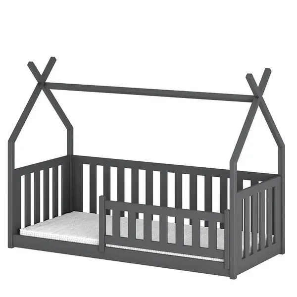 Posteľ Domček Bodzio 90x200 grafit