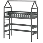 Poschodová posteľ Domček Otylia 90x200 grafit