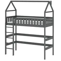 Poschodová posteľ Domček Otylia 90x200 grafit