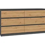 Komoda 140 Cm 6S M6 Malwa AntracitArtIsan