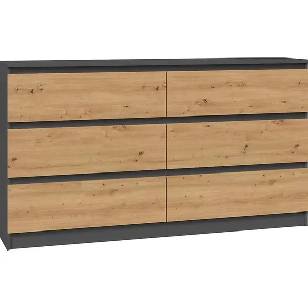 Komoda 140 Cm 6S M6 Malwa AntracitArtIsan