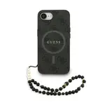 Zadní kryt Guess PU Leather 4G Colored Ring Strap MagSafe pro Apple iPhone 15 Pro, černá