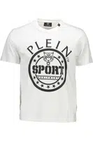 PLEIN SPORT WHITE MEN'S SHORT SLEEVE T-SHIRT