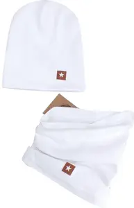 Z&Z Dvouvrstvá žebrovaná čepička + nákrčník, bílá vel.  68/74